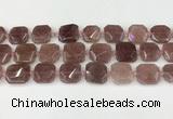 CNG8803 15.5 inches 16mm - 20mm faceted freeform strawberry quartz beads