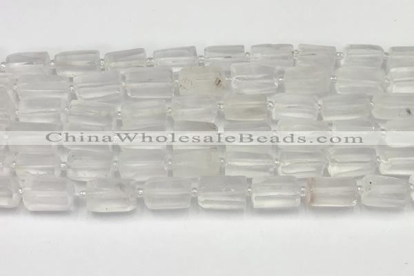 CNG8845 15.5 inches 8*12mm - 10*16mm nuggets matte white crystal beads