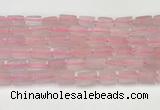 CNG8846 15.5 inches 8*12mm - 10*16mm nuggets matte rose quartz beads