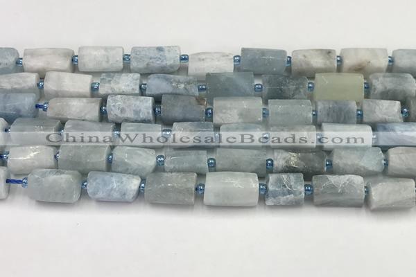 CNG8854 15.5 inches 8*12mm - 10*16mm nuggets matte aquamarine beads
