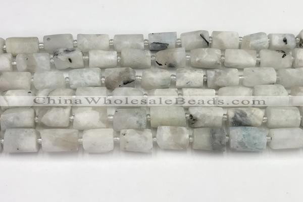 CNG8855 15.5 inches 8*12mm - 10*16mm nuggets matte white moonstone beads