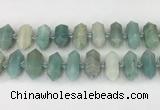 CNG8902 10*25mm - 14*30mm faceted nuggets amazonite beads