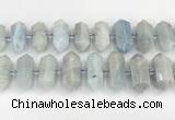 CNG8913 15.5 inches 10*25mm - 15*30mm faceted nuggets aquamarine beads