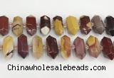 CNG8917 15.5 inches 10*25mm - 15*30mm faceted nuggets mookaite beads