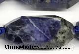 CNG8941 15*30mm - 16*38mm faceted nuggets sodalite beads