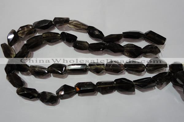 CNG904 15.5 inches 10*14mm – 14*25mm faceted nuggets smoky quartz beads