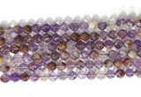 CNG9062 15.5 inches 8mm faceted nuggets purple phantom quartz beads