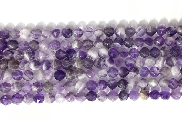 CNG9075 15.5 inches 6mm faceted nuggets dogtooth amethyst gemstone beads