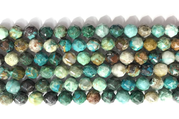 CNG9087 15.5 inches 8mm faceted nuggets chrysocolla gemstone beads