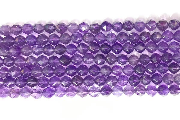 CNG9091 15.5 inches 6mm faceted nuggets amethyst gemstone beads