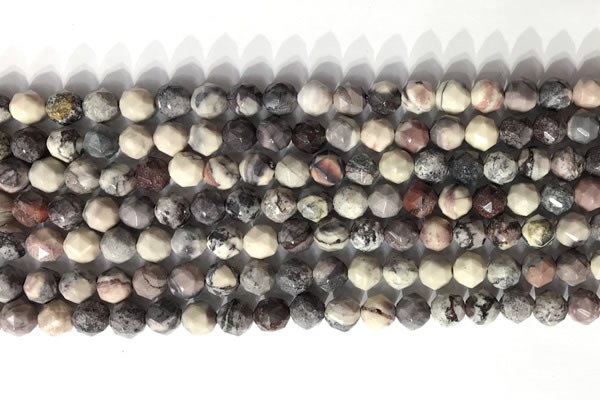 CNG9094 15.5 inches 6mm faceted nuggets purple striped jasper beads