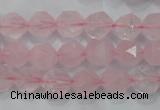 CNG920 15 inches 10mm faceted nuggets rose quartz beads