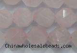 CNG923 15 inches 16mm faceted nuggets rose quartz beads