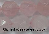 CNG924 15 inches 18mm faceted nuggets rose quartz beads