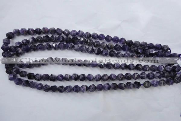 CNG928 15 inches 8mm faceted nuggets amethyst gemstone beads