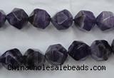 CNG929 15 inches 10mm faceted nuggets amethyst gemstone beads