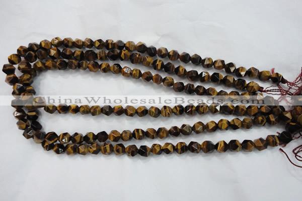 CNG936 15 inches 8mm faceted nuggets yellow tiger eye beads