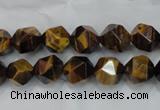 CNG937 15 inches 10mm faceted nuggets yellow tiger eye beads