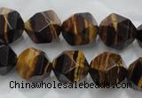 CNG939 15 inches 14mm faceted nuggets yellow tiger eye beads