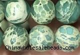 CNI367 15.5 inches 6mm round blue impression jasper beads