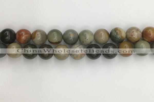 CNI374 15.5 inches 14mm round American picture jasper beads