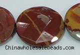 CNJ02 15.5 inches 40mm faceted coin natural noreena jasper beads