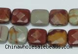 CNJ15 15.5 inches 15*15mm faceted square natural noreena jasper beads