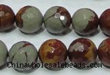 CNJ18 15.5 inches 14mm faceted round natural noreena jasper beads