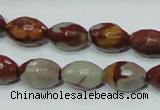 CNJ28 15.5 inches 10*14mm faceted rice natural noreena jasper beads