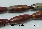 CNJ30 15.5 inches 10*30mm faceted rice natural noreena jasper beads