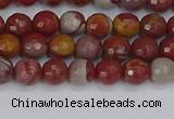 CNJ308 15.5 inches 4mm faceted round noreena jasper beads