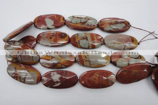 CNJ53 15.5 inches 25*50mm faceted oval noreena jasper beads