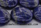 CNL1111 15.5 inches 25mm flat round lapis lazuli gemstone beads
