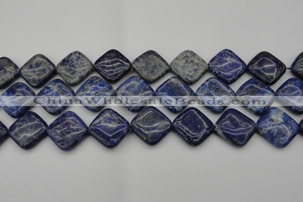 CNL1136 15.5 inches 20*20mm diamond lapis lazuli gemstone beads