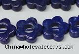 CNL1310 15.5 inches 16mm carved flower natural lapis lazuli beads