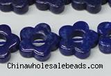 CNL1311 15.5 inches 18mm carved flower natural lapis lazuli beads