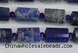 CNL1606 15.5 inches 10*15mm faceted tube lapis lazuli gemstone beads