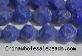 CNL1666 15.5 inches 8mm faceted nuggets matte lapis lazuli beads