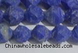 CNL1667 15.5 inches 10mm faceted nuggets matte lapis lazuli beads