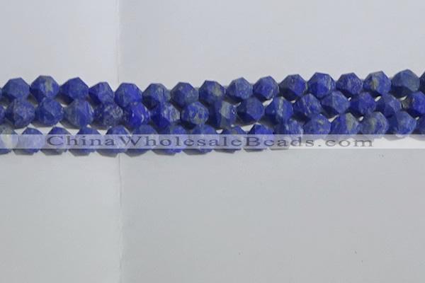 CNL1667 15.5 inches 10mm faceted nuggets matte lapis lazuli beads