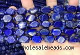 CNL1687 4mm round & 8*10mm - 9*13mm faceted nuggets lapis lazuli beads