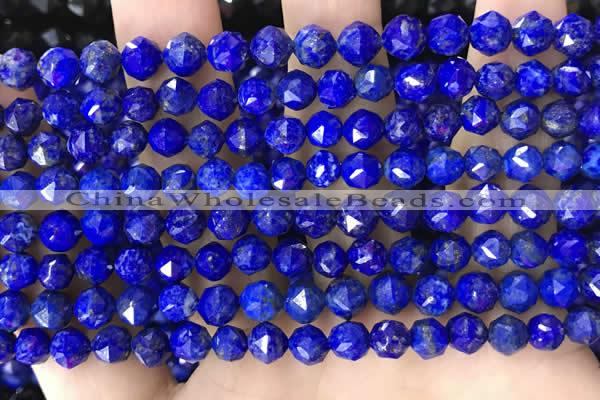 CNL1718 15.5 inches 6mm faceted nuggets lapis lazuli beads