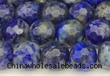 CNL1735 15 inches 6mm faceted round lapis lazuli beads