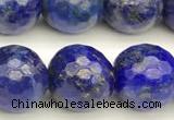 CNL1738 15 inches 12mm faceted round lapis lazuli beads