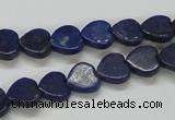 CNL243 15.5 inches 10*10mm heart natural lapis lazuli beads wholesale