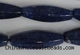 CNL448 15.5 inches 14*35mm faceted rice natural lapis lazuli beads