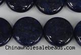 CNL456 15.5 inches 20mm flat round natural lapis lazuli beads