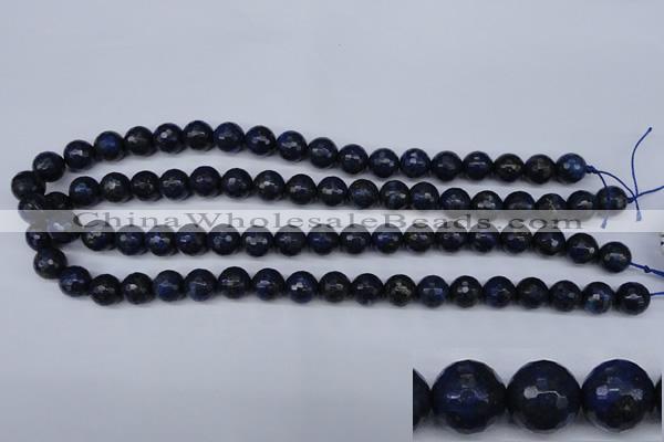 CNL603 15.5 inches 10mm faceted round natural lapis lazuli gemstone beads