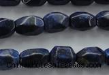 CNL640 15.5 inches 10*15mm faceted nuggets natural lapis lazuli beads