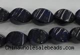 CNL920 15.5 inches 10*14mm twisted rice natural lapis lazuli beads
